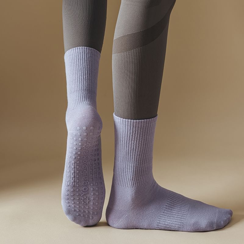 Plain Ribbed Anti-Slip Socks SpreePicky