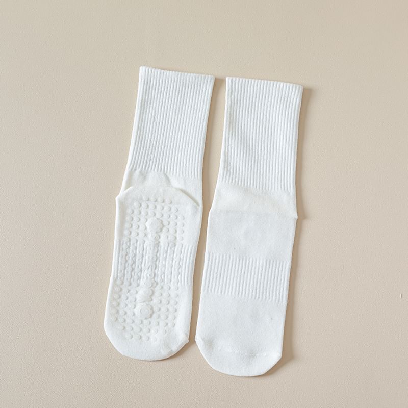 Plain Ribbed Anti-Slip Socks SpreePicky