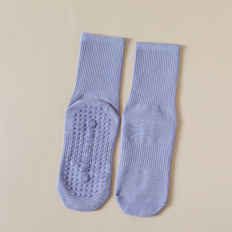 Plain Ribbed Anti-Slip Socks SpreePicky