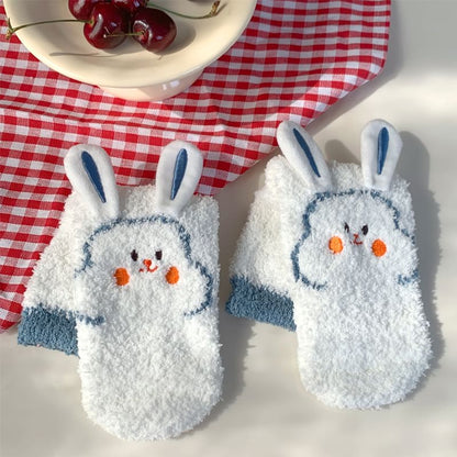 Rabbit Print Fluffy Socks SpreePicky