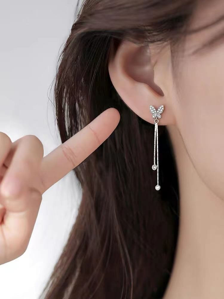 Butterfly Alloy Threader Earring SpreePicky