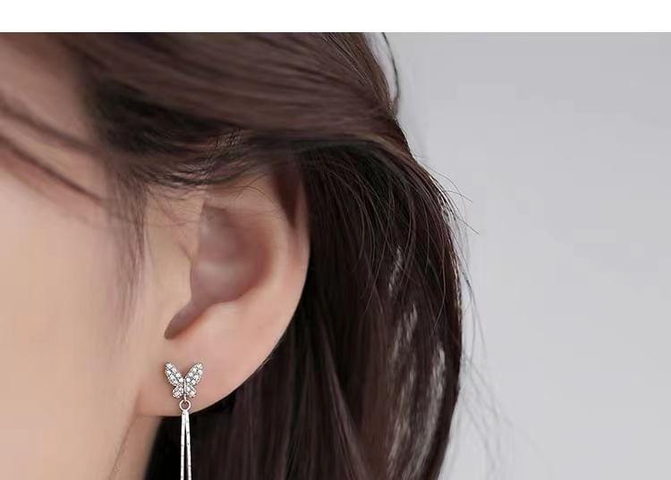 Butterfly Alloy Threader Earring SpreePicky