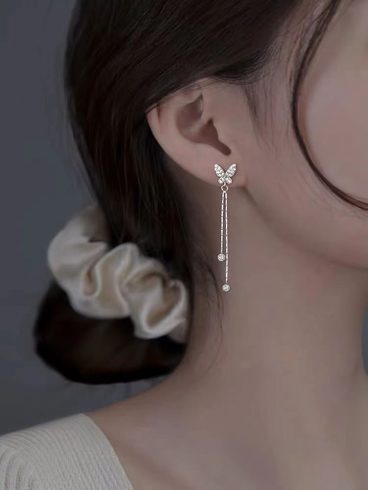 Butterfly Alloy Threader Earring SpreePicky