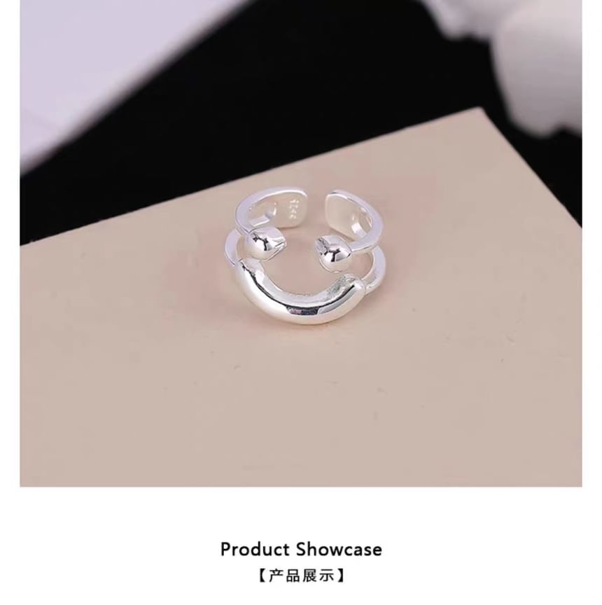 Smiley Layered Alloy Open Ring SpreePicky