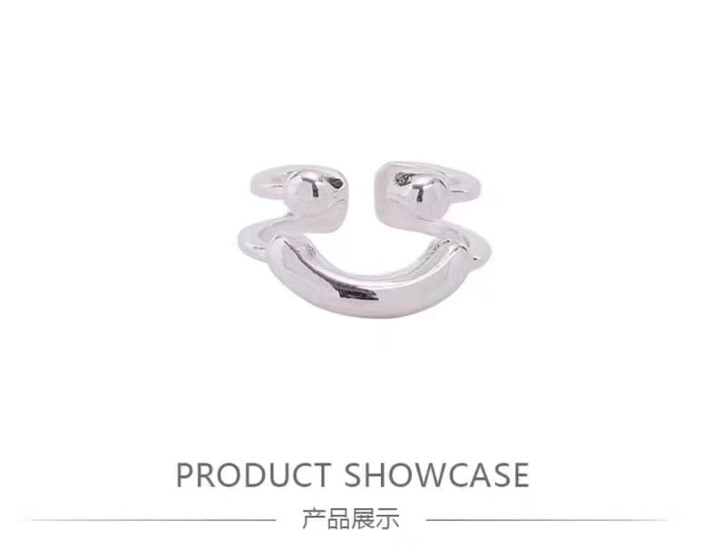 Smiley Layered Alloy Open Ring SpreePicky