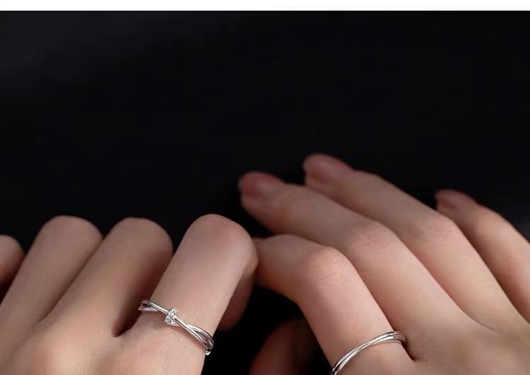 Couple Matching Rhinestone / Layered Alloy Open Ring (Various Designs) / Set SpreePicky