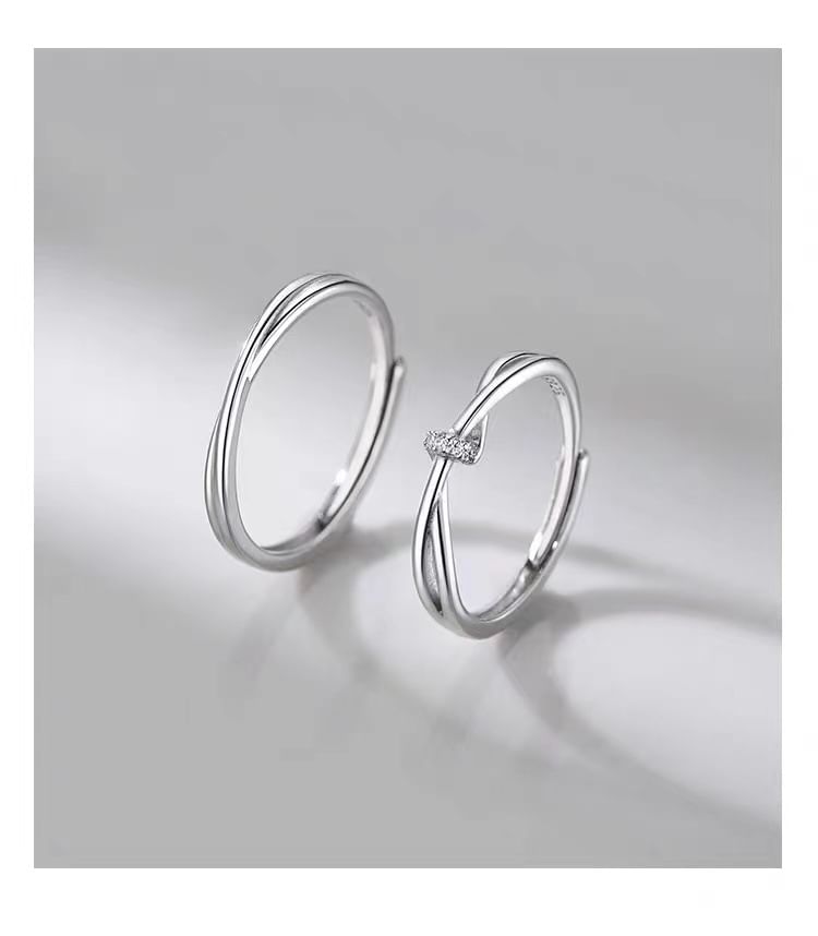 Couple Matching Rhinestone / Layered Alloy Open Ring (Various Designs) / Set SpreePicky