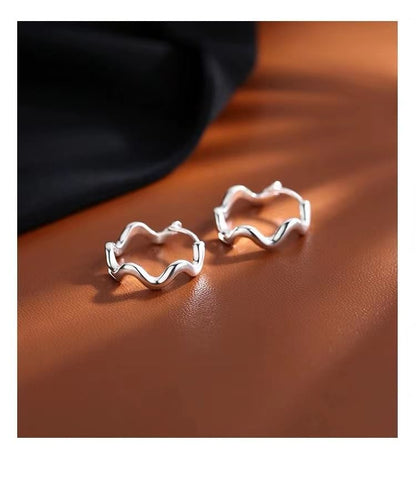 Wavy Alloy Hoop Earring SpreePicky