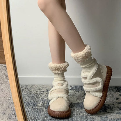 Platform Hook & Loop Short Snow Boots mySite