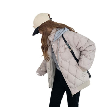 Plain Hooded Quilted Puffer Jacket SpreePicky