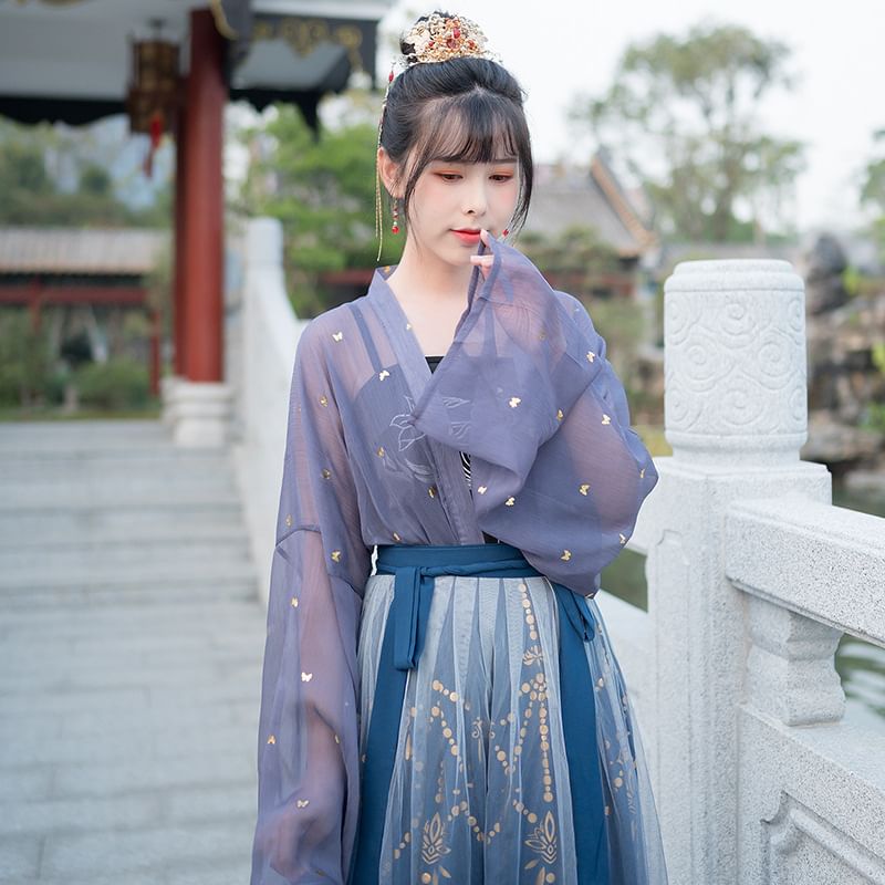 Patterned Print Hanfu Costume Set SpreePicky