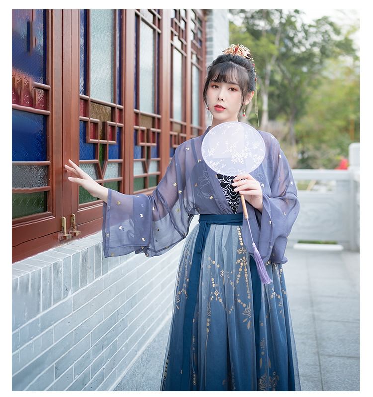 Patterned Print Hanfu Costume Set SpreePicky