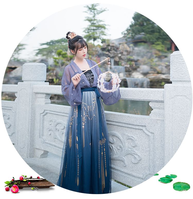 Patterned Print Hanfu Costume Set SpreePicky