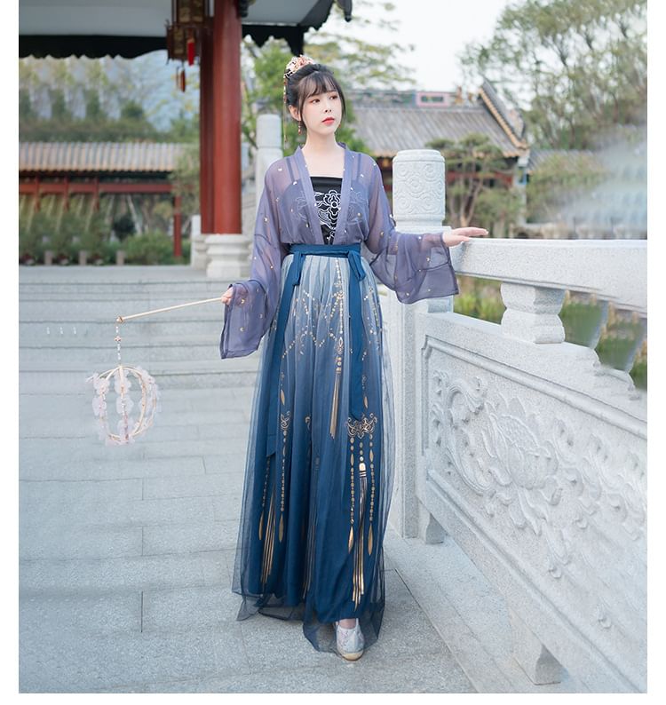 Patterned Print Hanfu Costume Set SpreePicky