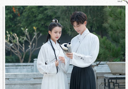 Couple Matching Crane Embroidered Hanfu Jacket / Long SpreePicky