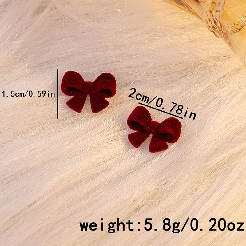 Flocking Bow / Butterfly Stud Earring SpreePicky