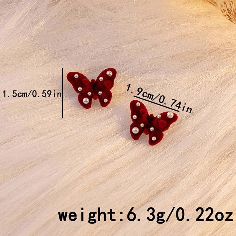 Flocking Bow / Butterfly Stud Earring SpreePicky