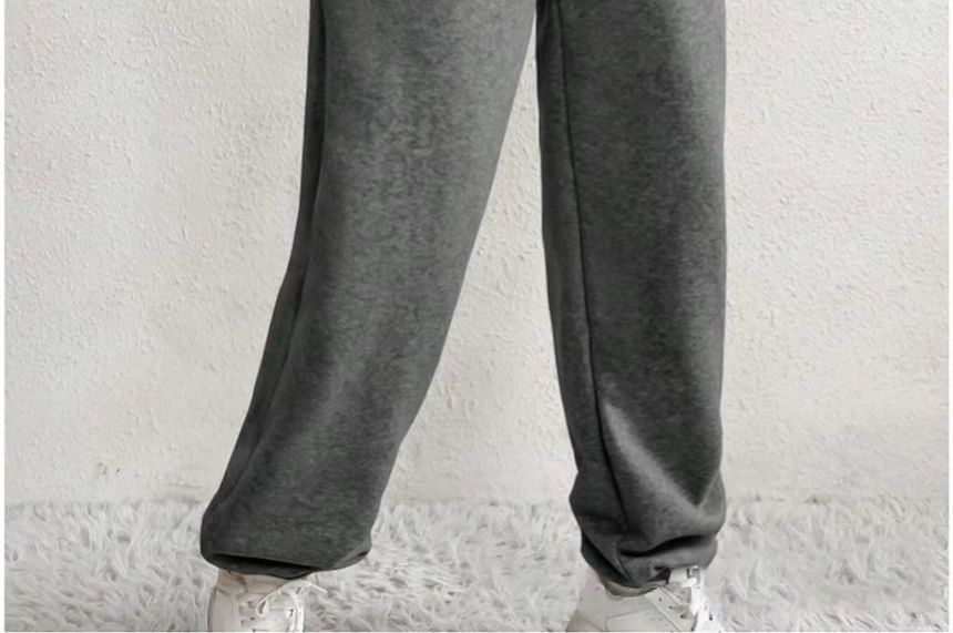 V Waistline High Rise Plain Straight-Fit Sweatpants SpreePicky