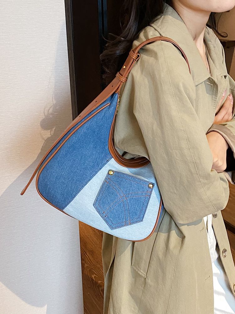 Two Tone Denim Shoulder Bag SpreePicky