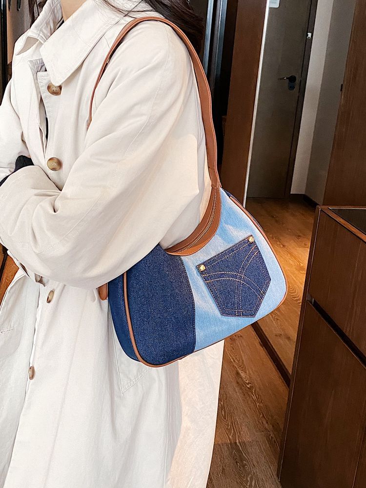 Two Tone Denim Shoulder Bag SpreePicky