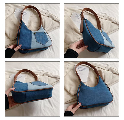 Two Tone Denim Shoulder Bag SpreePicky