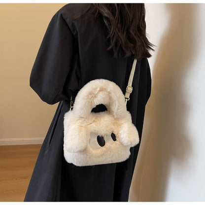 Eye Embroidered Fluffy Crossbody Bag SpreePicky