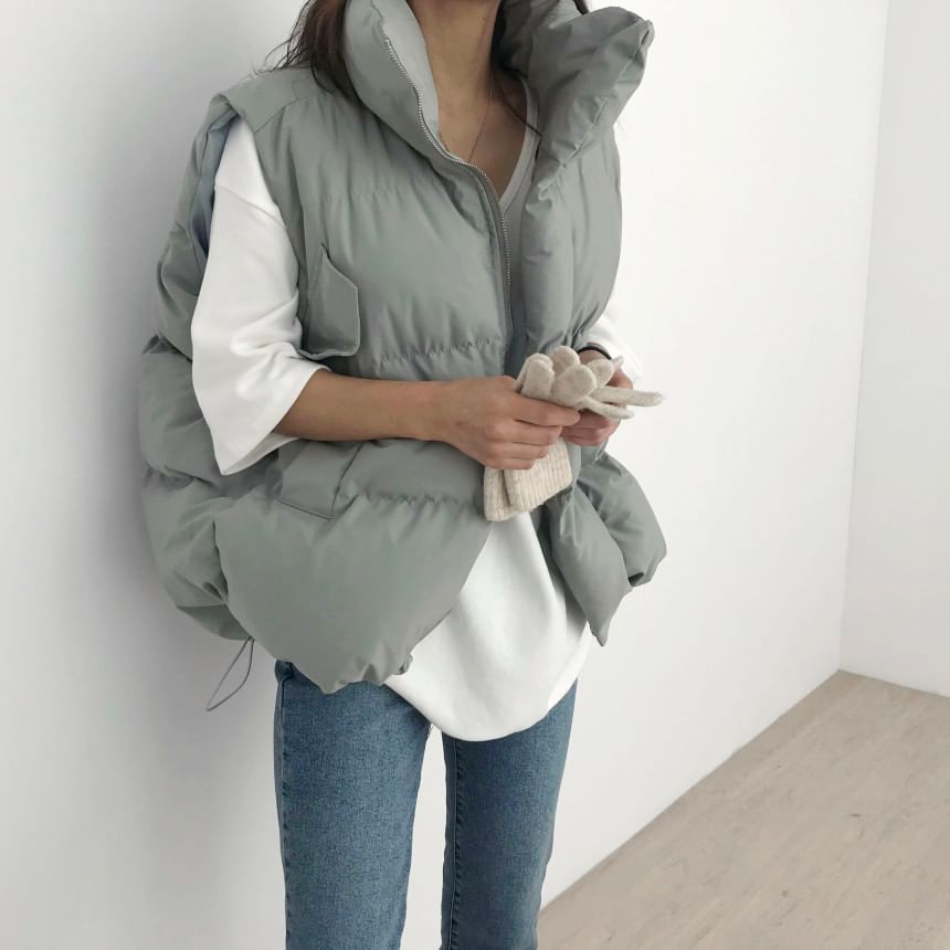 Collared Puffer Vest SpreePicky