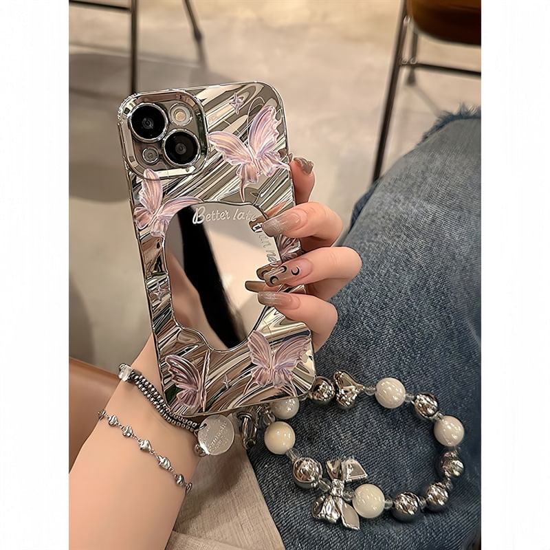 Butterfly Mirrored Phone Case - iPhone 15 Pro Max / 15 Pro / 15 / 14 Pro Max / 14 Pro / 14 / 13 Pro Max / 13 Pro / 13 / 12 Pro Max / 12 Pro / 12 / 11 SpreePicky