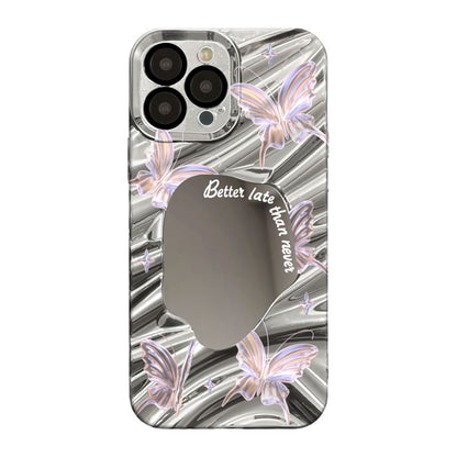 Butterfly Mirrored Phone Case - iPhone 15 Pro Max / 15 Pro / 15 / 14 Pro Max / 14 Pro / 14 / 13 Pro Max / 13 Pro / 13 / 12 Pro Max / 12 Pro / 12 / 11 SpreePicky