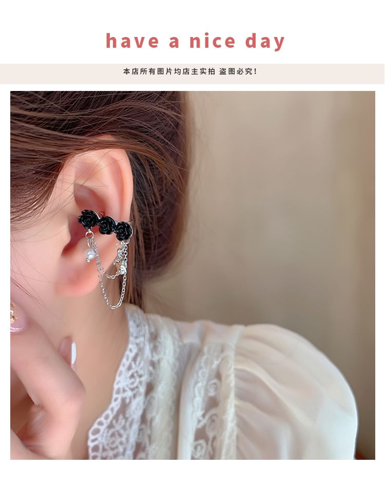 Floral Alloy Ear Cuff SpreePicky