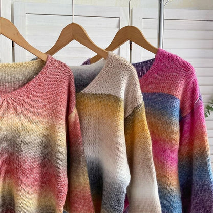 V-Neck Gradient Sweater mySite