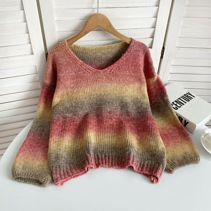 V-Neck Gradient Sweater mySite