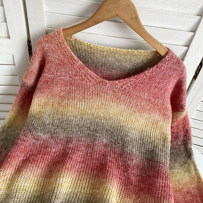 V-Neck Gradient Sweater mySite