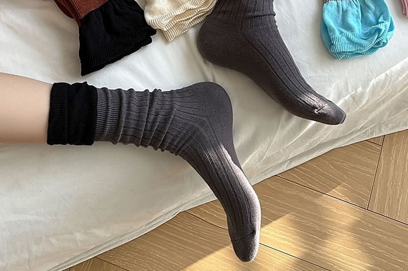 Two Tone Ribbed Socks / Set SpreePicky