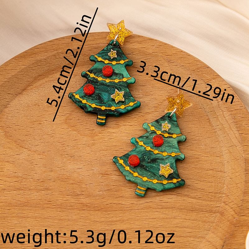 Christmas Tree Resin Drop Earring SpreePicky