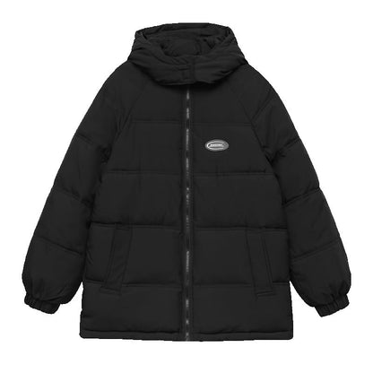 Hooded Lettering Puffer Jacket SpreePicky