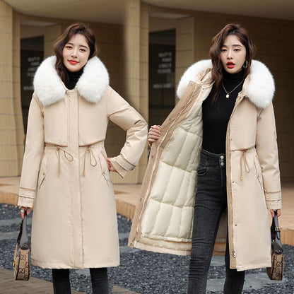 Fluffy Hooded Plain Puffer Coat SpreePicky