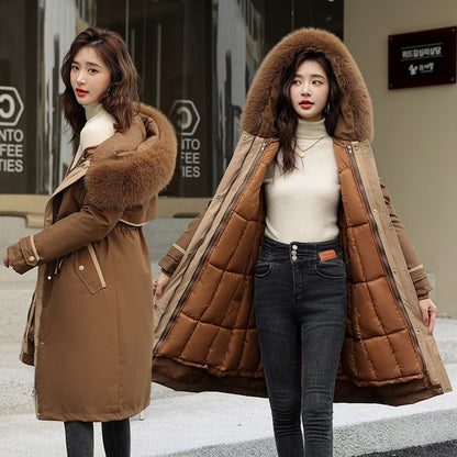 Fluffy Hooded Plain Puffer Coat SpreePicky