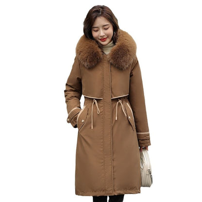 Fluffy Hooded Plain Puffer Coat SpreePicky