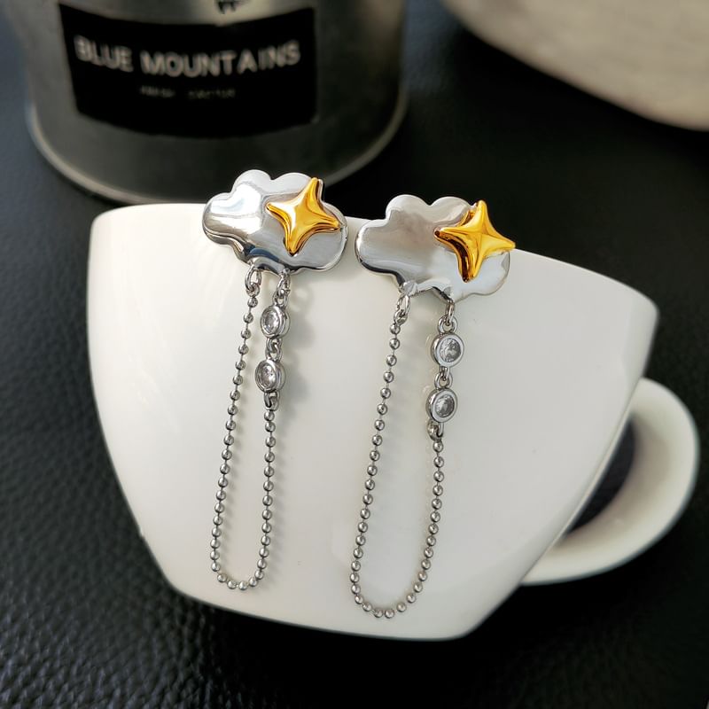 Cloud Rhinestone Stud Earring SpreePicky