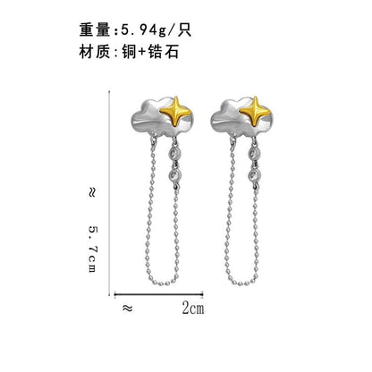 Cloud Rhinestone Stud Earring SpreePicky