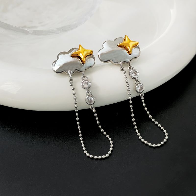 Cloud Rhinestone Stud Earring SpreePicky