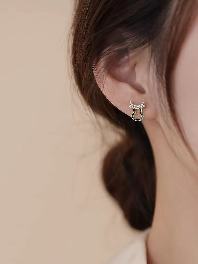 Christmas Rhinestone Asymmetrical Stud Earring SpreePicky