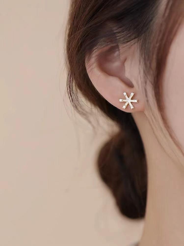 Christmas Rhinestone Asymmetrical Stud Earring SpreePicky