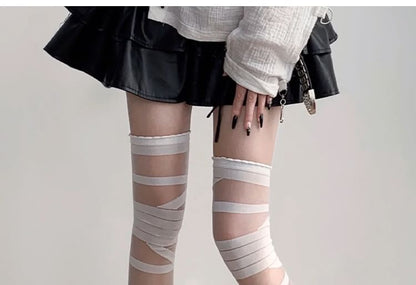 Mesh Panel Over-the-Knee Socks / Set SpreePicky