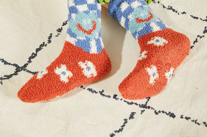 Set of 2 Pairs: Cartoon Print Fluffy Socks SpreePicky