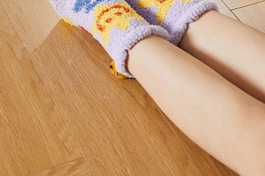 Set of 2 Pairs: Cartoon Print Fluffy Socks SpreePicky