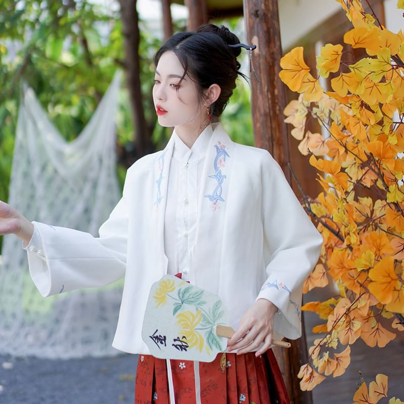 Floral Embroidered Hanfu Jacket SpreePicky