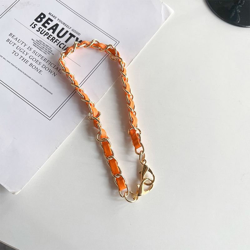 Faux Leather Alloy Phone Lanyard SpreePicky