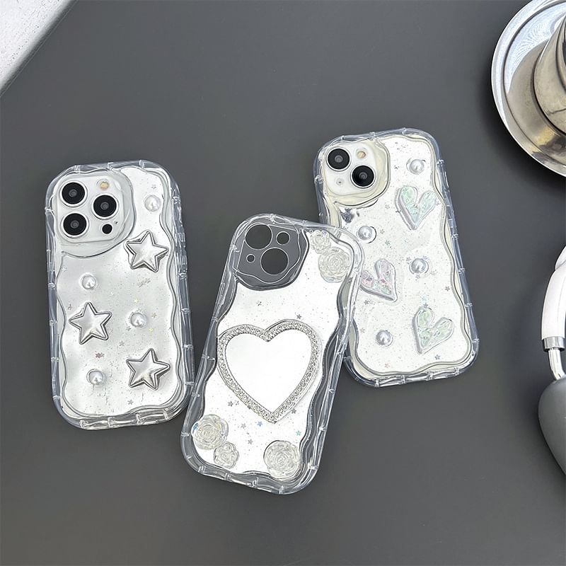 Heart Mirrored Phone Case - iPhone 15 Pro Max / 15 Pro / 15 Plus / 15 / 14 Pro Max / 14 Pro / 14 Plus / 14 / 13 Pro Max / 13 Pro / 13 / 13 mini / 12 Pro Max / 12 Pro / 12 / 12 mini / 11 Pro Max / 11 Pro / 11 / SE / XS Max / XS / XR / X SpreePicky